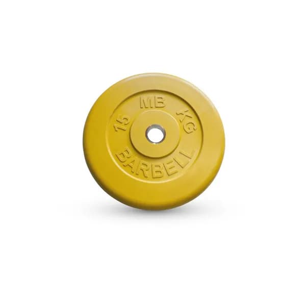 Блины для штанги и гантелей MB Barbell 15 кг 51 мм желтый