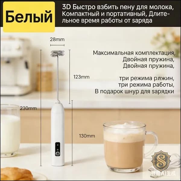 Электрический молочный вспениватель для кофе, миксер для взбивания молока, блендер для молочных пенок