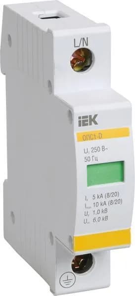 Ограничитель импульсных перенапряжений IEK ОПС1-D 1P 5кА класс D