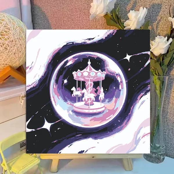 Картина по номерам, 20x20 CM, Кошки и собаки,Мультфильмы, подарки для детей, декомпрессия