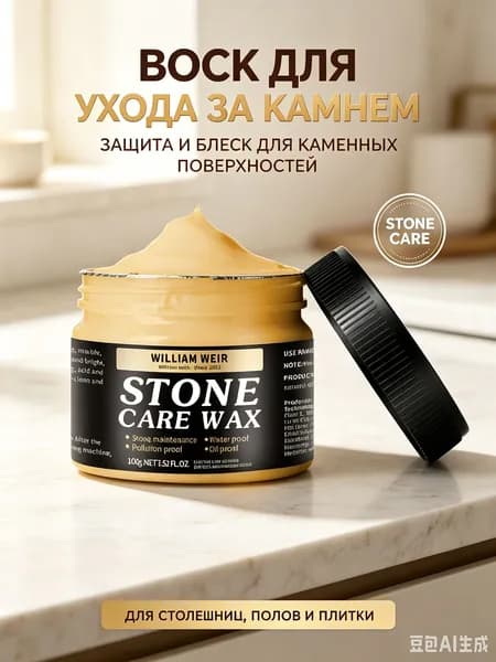 Воск для полировки мрамора и камня GEALFIS 100г гидрофобное покрытие для защиты столешницы от пятен и плесени зеркальный блеск для кухни и ванной
