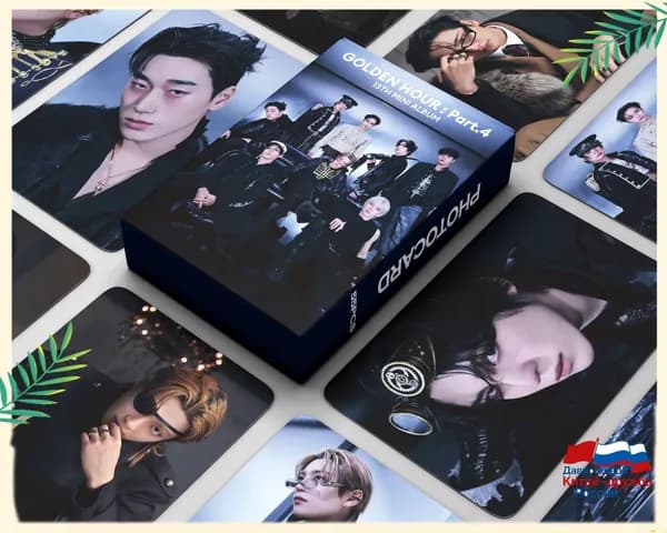 KPOP 55шт/коробка ATEEZ Фотокарточки GOLDEN HOUR : Part.4 LOMO Card