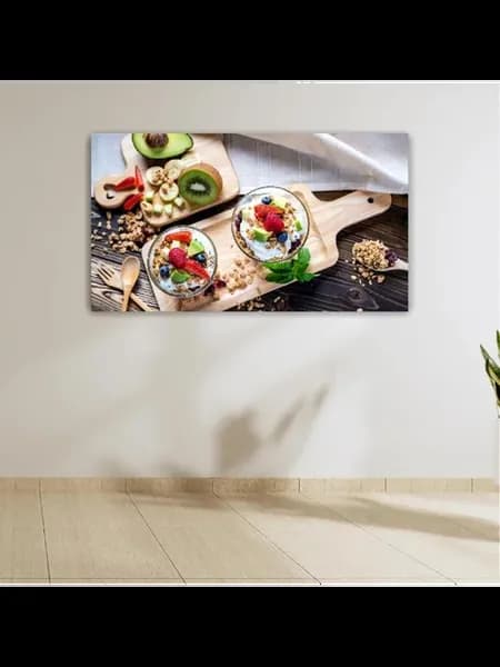 Картина на холсте, 60x110, Еда мюсли хлопья