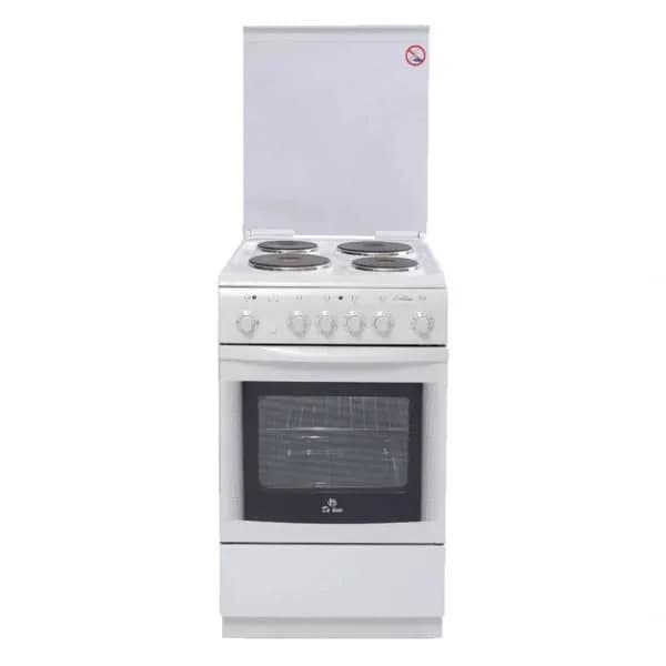 Плита электрическая de luxe 506004.03Э(КР), 50 см, 4 конфорки, 54 л, эмалированный металл, белый