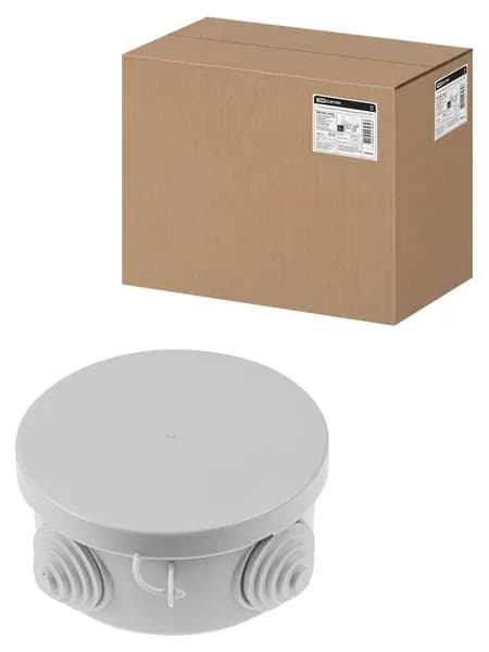 Распаячная коробка ОП D85х40мм, крышка, IP54, 4вх. TDM SQ1401-0102