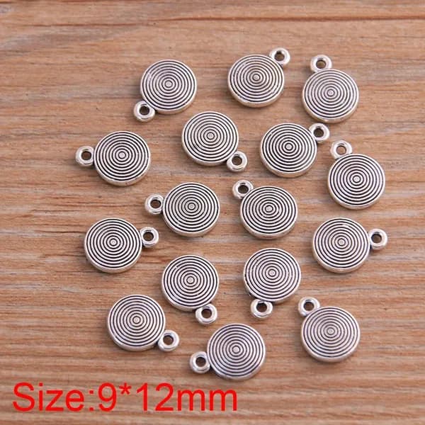 5pcs Ретро круглая подвеска 9*12mm
