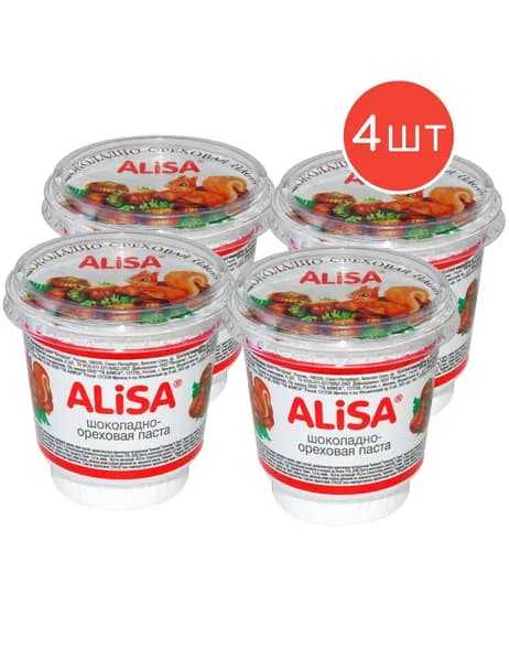Паста Alisa шоколадно-ореховая 350г 4шт