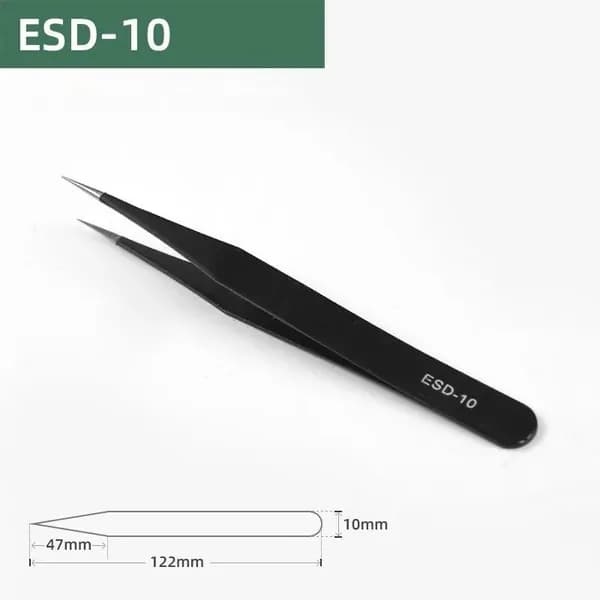 122MM Прецизионный антистатический пинцет ESD - 10