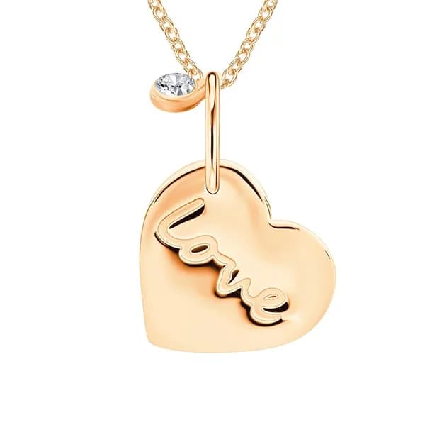 Подвеска на шею с фианитом из красного золота 585 пробы 585GOLD