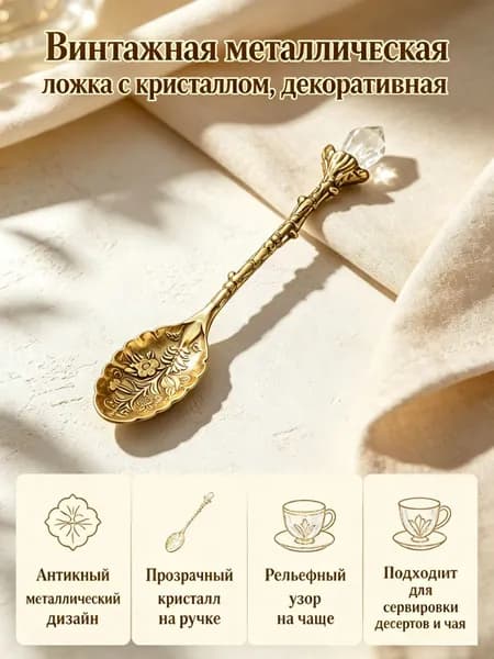 Ложка десертная золотой