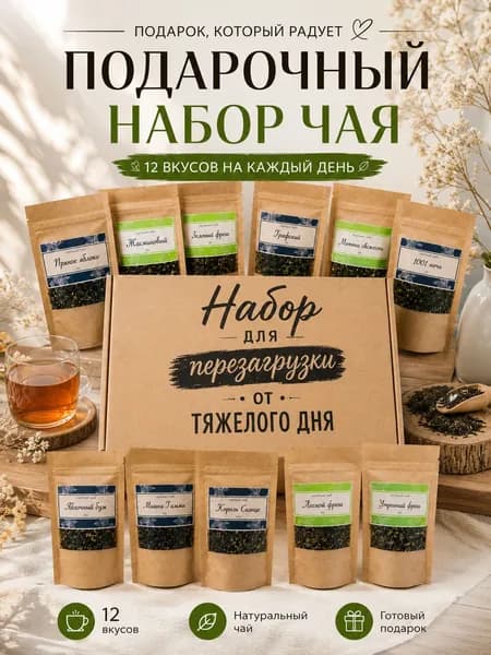 Подарочный набор Чай листовой из 12 вкусов