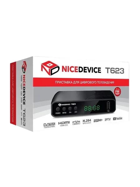 Цифровой DVB-T2 ресивер NiceDevice T623 (DVB-C, IPTV, USB)
