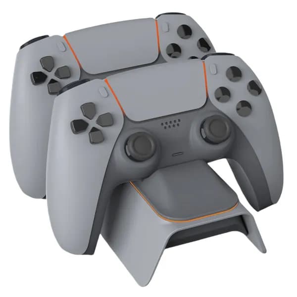 Зарядная станция для PS5 на 2 контроллера, серая, с LED-подсветкой