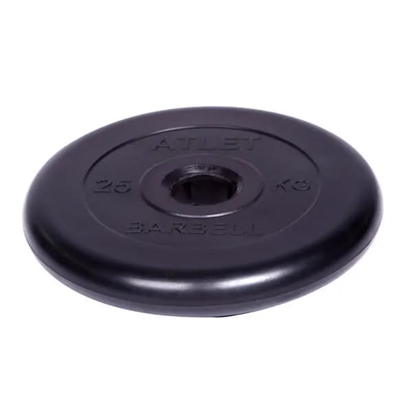 Диск обрезиненный MB Barbell d 51 мм чёрный 25,0 кг Atlet