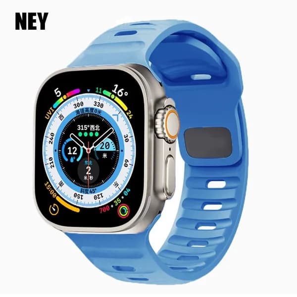 Спортивный ремешок для Apple Watch ремешок Ultra-2 49 мм 45 мм 40 мм 44 мм 41 мм 42 44 45 мм Силиконовый браслет iWatch Series 9 8 7 6 SE 5 4 3. Часы для бега, цифровые часы, умные часы
