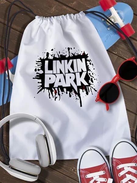 Мешок для сменной обуви Linkin Park (Линкин Парк, музыка, рок, Честер, rock, Linkin Park, Chester Bennington) - 624