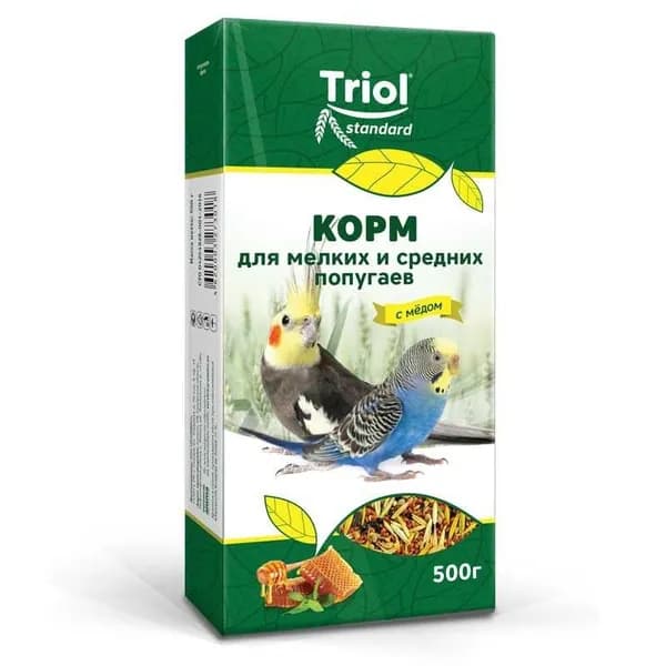 Triol Standard корм для мелких и средних попугаев, с мёдом 500 гр