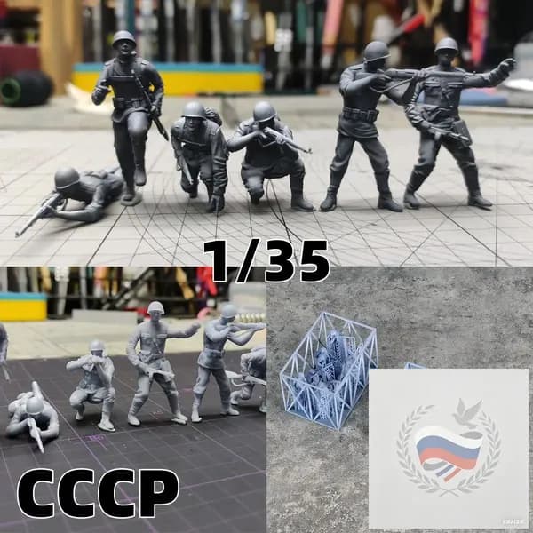 3Dпечать, фигурки солдат из смолы, модельнаборы советских или российских солдат, масштаб 135, неокрашенные, требуют самостоятельной сборки