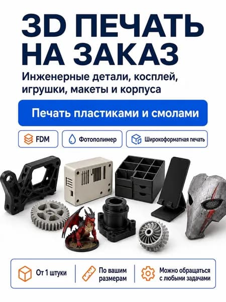 3d печать на заказ широкоформатная и фотополимерная