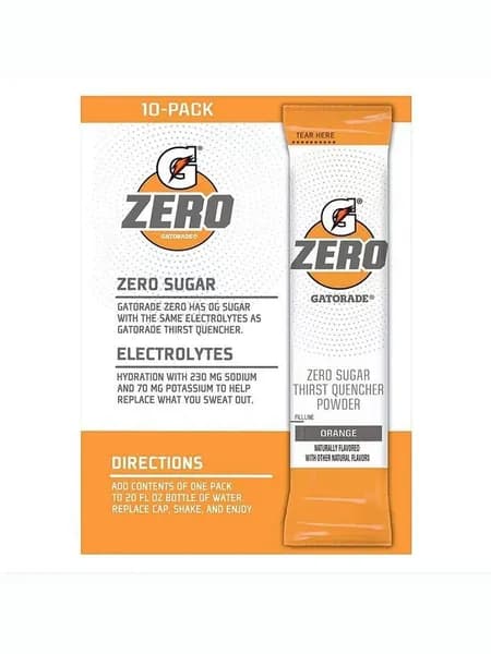 Изотонический стик Gatorade Third Quashed Powder Stick 10 упаковок без сахара с нулевым апельсиновым вкусом