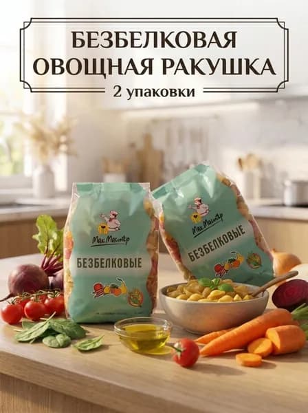 Макаронные изделия Безбелковая овощная ракушка МакМастер, 2 уп х 300г