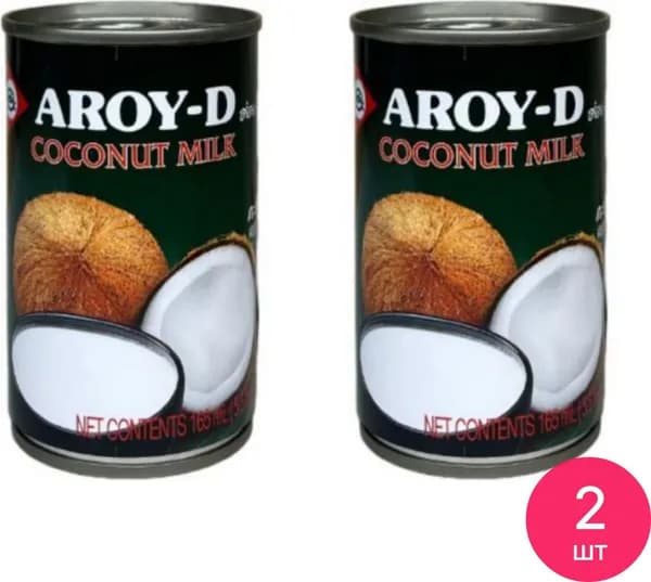 Кокосовое молоко AROY-D / Арой-Ди растительное, жирность 17-19%, 400мл / продукты питания, напитки (комплект из 2 шт)
