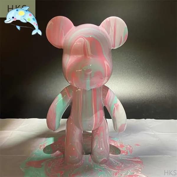 Набор для творчества мишка с красками Bearbrick fluid art 33 смHKS