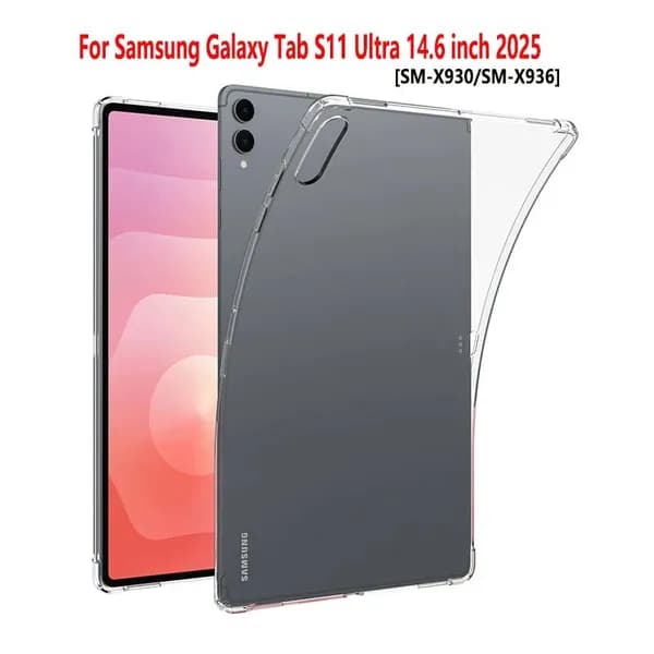 Корпус для Samsung Galaxy Tab S11 Ultra 14.6 дюймовый 2025 SM-X930/SM-X936 таблетки защитной оболочки прозрачной TPU против падения подушки безопасности мягкой крышки