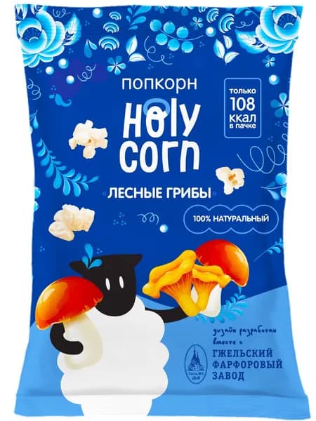 Попкорн со вкусом Лесные грибы 30 г, Holycorn