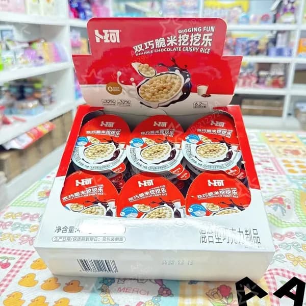 Яйцо с двойным шоколадом и хрустящим рисом, лакомство с ложкой для детей и взрослых 19г 24 штуки