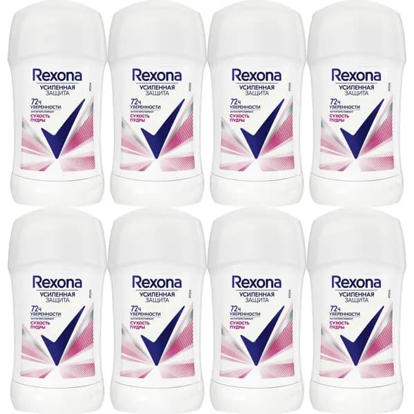 Антиперспирант стик Rexona Сухость пудры женский 40 мл, набор: 8 штук