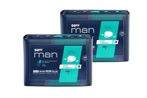 Прокладки для мужчин Seni Man Extra Level 3, 15 шт. x 2 упак.