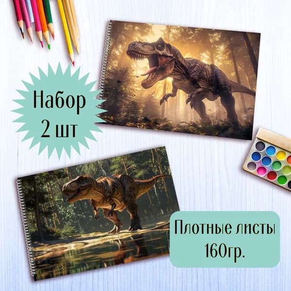 Альбомы для рисования Динозавр Тираннозавр