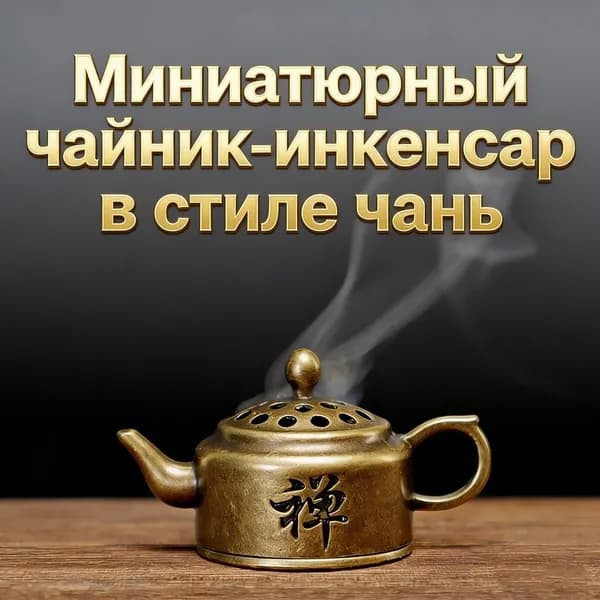 Миниатюрная курильница-чайник "Дзен" для аромапалочек и декора - сплав, ажурная резьба, стильный аксессуар для чайной церемонии