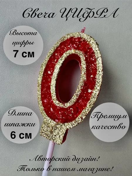 Свечи для торта "0", 1 шт