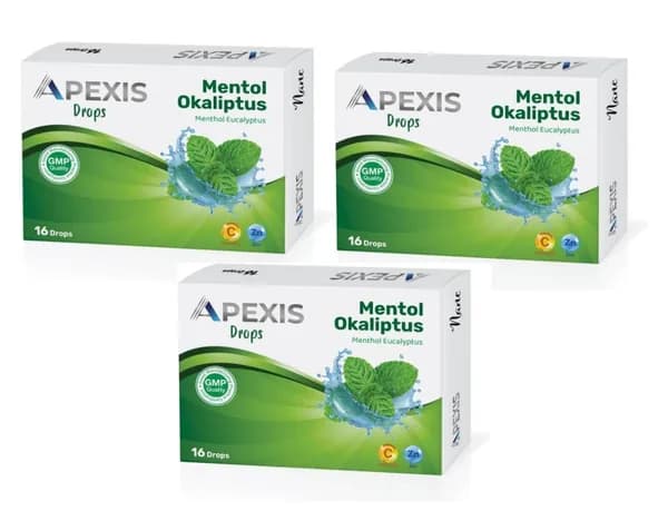 Пастилки Apexis Drops со вкусом ментола и эвкалипта, 16 штук