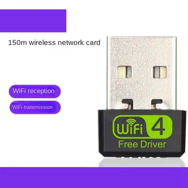 USB-приемник Wi-Fi 2,4 ГГц 150 Мбит/с, подключение и использование без установки драйверов, адаптер для ноутбука и настольного компьютера.