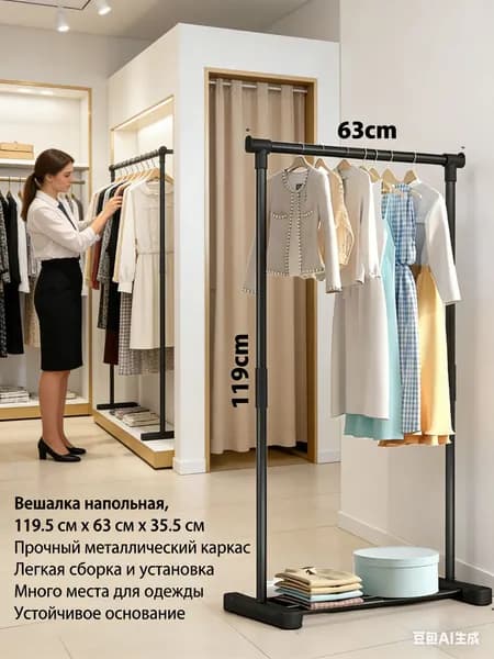 Вешалка напольная 119.5х63х35.5 см abs пластик салатовый