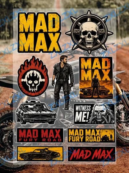 Mad Max Универсальные Виниловые Водостойкие Наклейки, Набор 1 Шт, Подходят Для Мотоцикла, Авто И Чемодана, Предназначены Для Декора И Защиты Поверхности