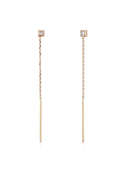 Серьги из красного золота 585 пробы с фианитами 01С1116260