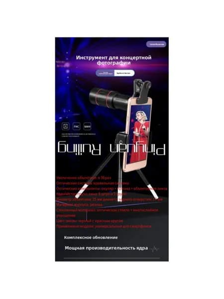 Телескопический объектив для смартфона 36x (или 64x) с высоким зумом, съемки на концертах и спортивных мероприятиях