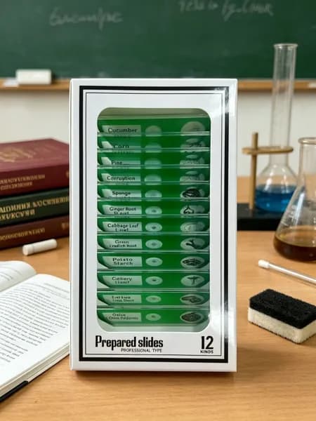 CCOCC 12шт Детские микроскопические слайды для наблюдения за животными, насекомыми, растениями и цветами с цветными метками.