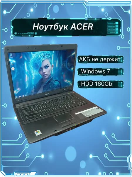 Acer Ноутбук, RAM 2 ГБ, серый
