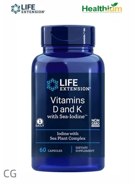 Life Extension Vitamins D and K with Sea-Iodine Витамины D и K с йодом 60 капсул