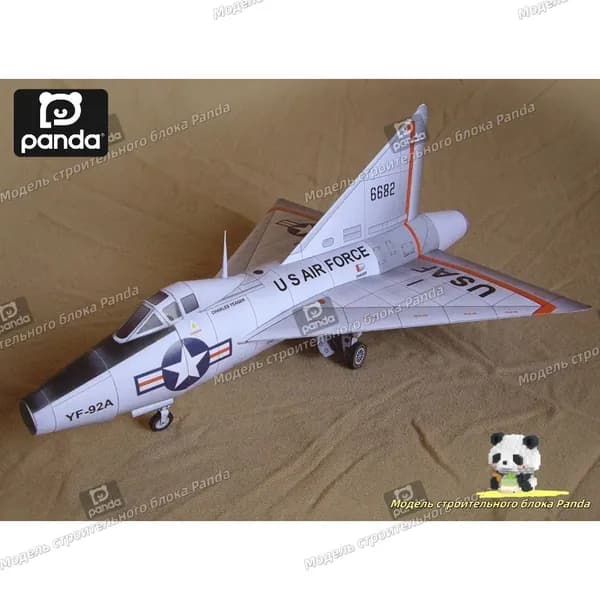 1:48,Американская экспериментальная машина с треугольным крылом XF-92A, бумажная модель самолета, поделки ручной работы