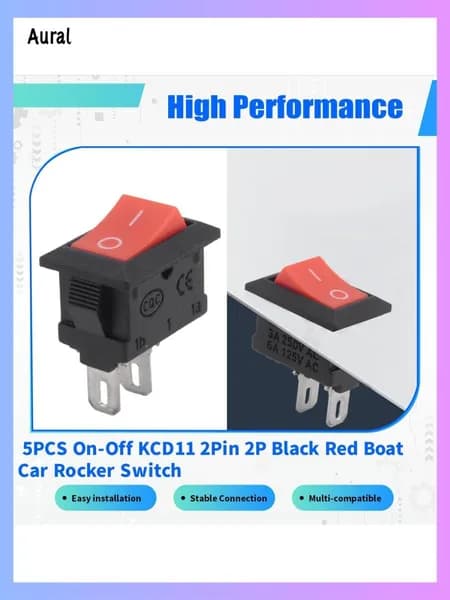 U35 шт. Вкл-выкл KCD11 2Pin 2P черный красный лодка автомобильный кулисный переключатель 3A 250 В 6A 125 кнопка переменного тока KCD1-11 10X15 KCD117