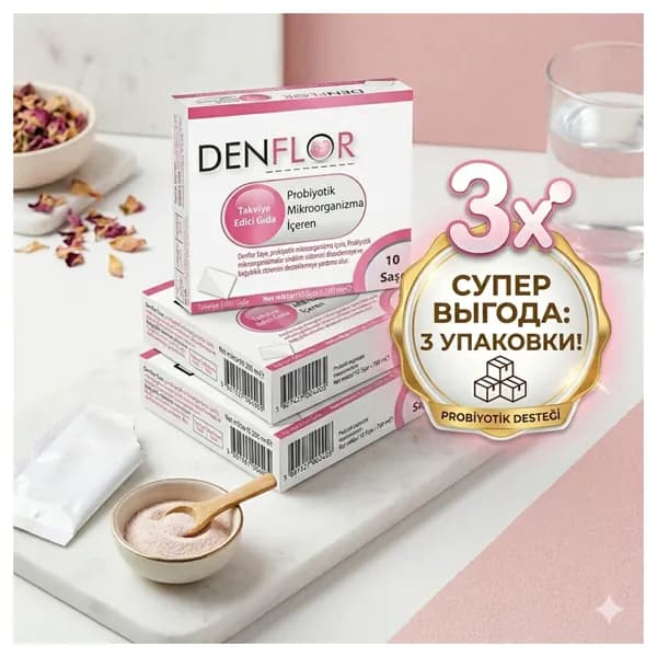 Пробиотик Denflor для регулирования микрофлоры кишечника, 10 пакетиков