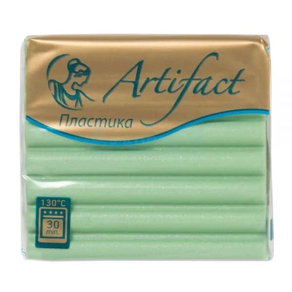 Полимерная глина, запекаемая пластика Artifact Pearlescent 757 цвет перламутровый зеленый 50 гр.