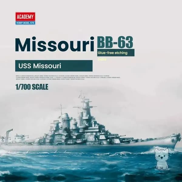 Academy 14223 1/700 USS Missouri BB-63 сборная модель корабля c гравировка