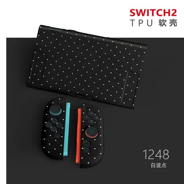 Подходит для чехла Switch 2 с синим горошком, жесткого чехла, защитного чехла для Switch 2 поколения, матового чехла.